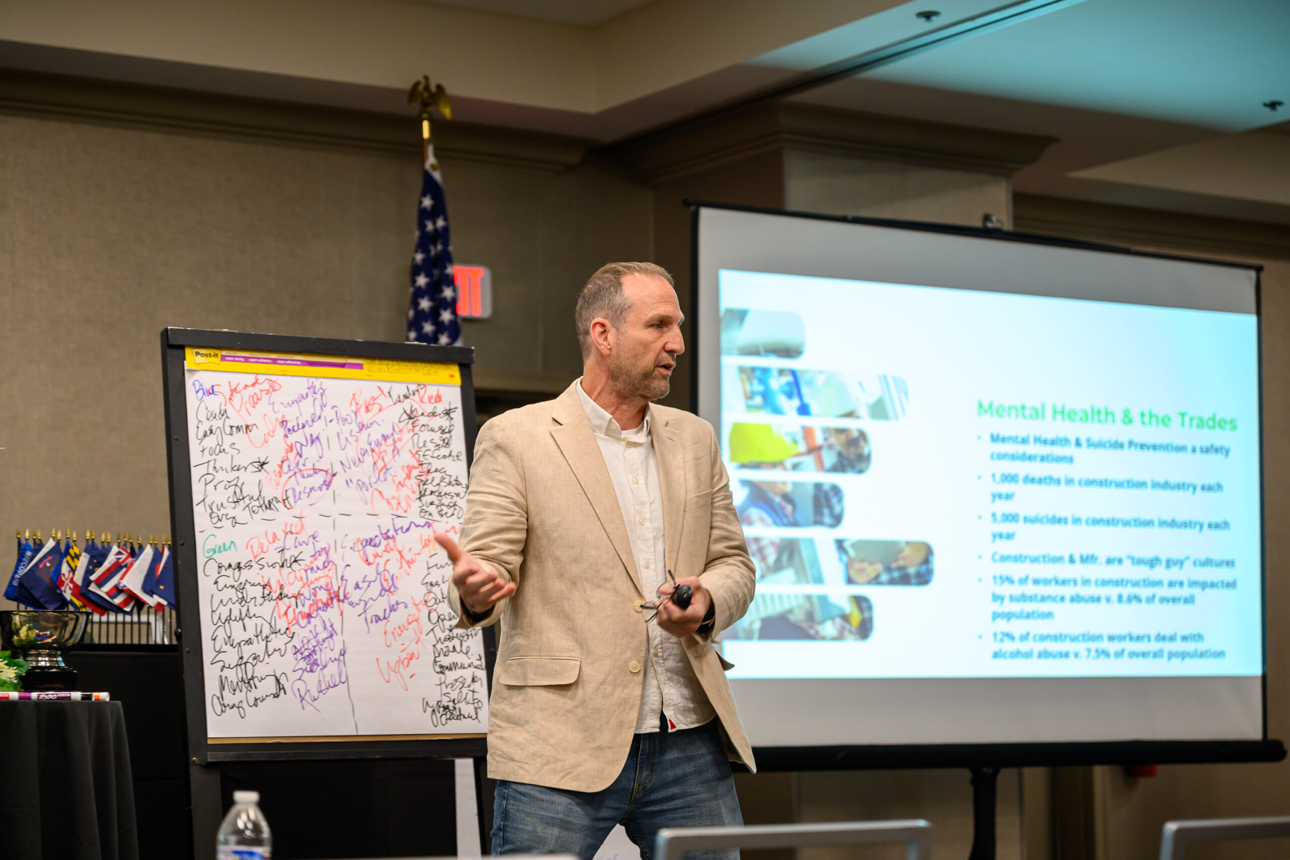 Richard Jones, YouTurn Chief Clinic Officer, provides Insulators Member Assistance Program training at the Joint Apprenticeship Conference. 