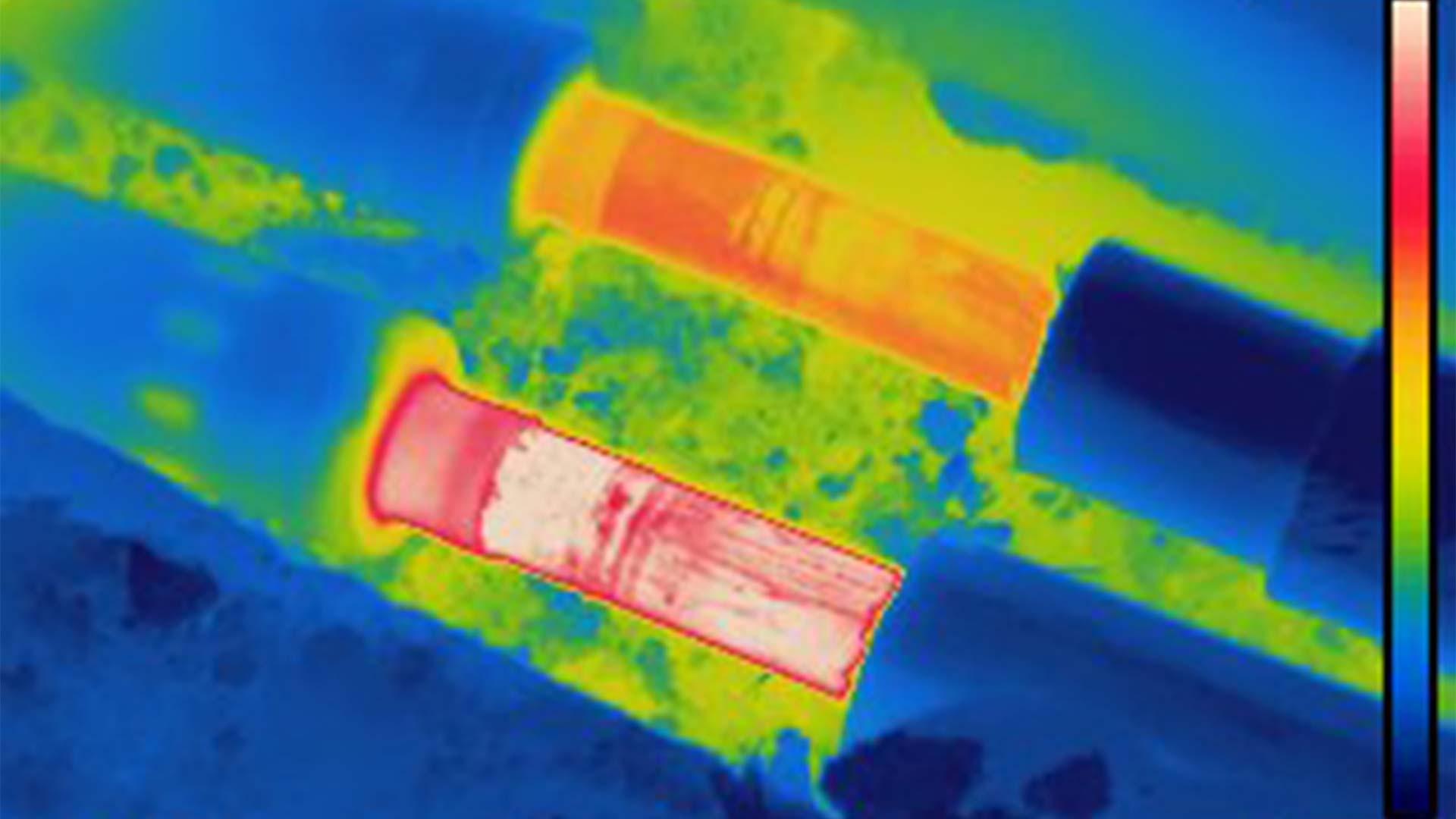 thermal image heating pipes