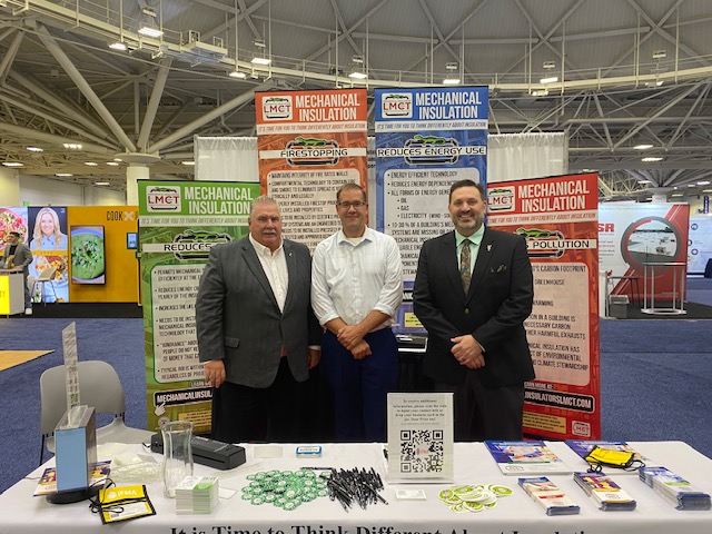 Mechanical Insulators LMCT | IFMA World Workplace 2025 | LMCT Executive Director Pete Ielmini, Troy Day from Mavo Insulation LLC and International Association of Heat and Frost Insulators International Midwest States Conference Vice President Sam Schultz