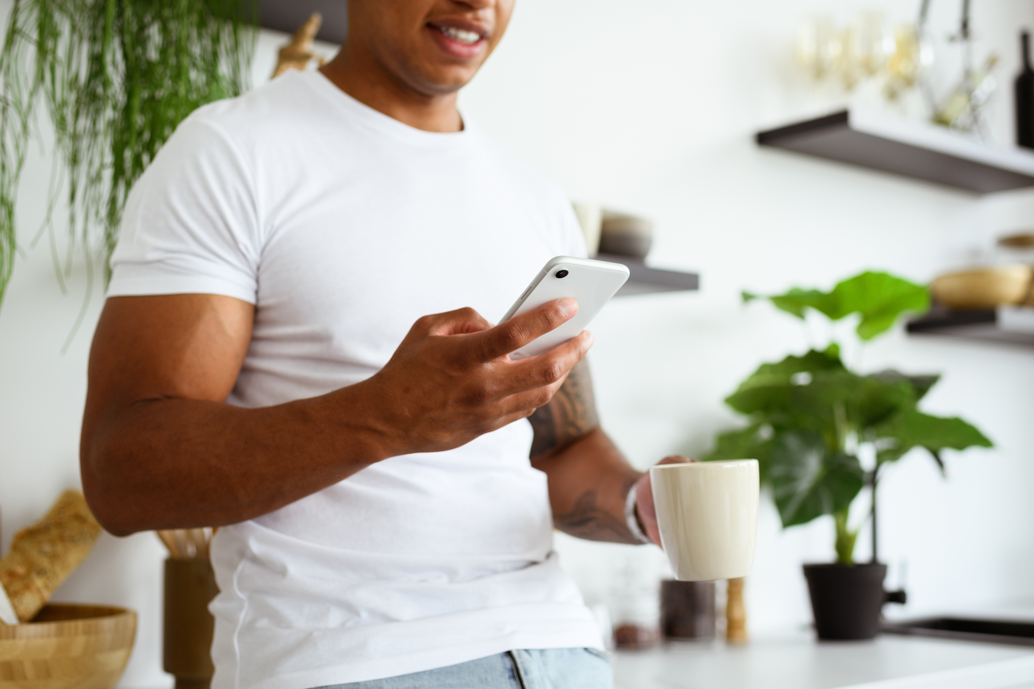 Man Looking At Phone